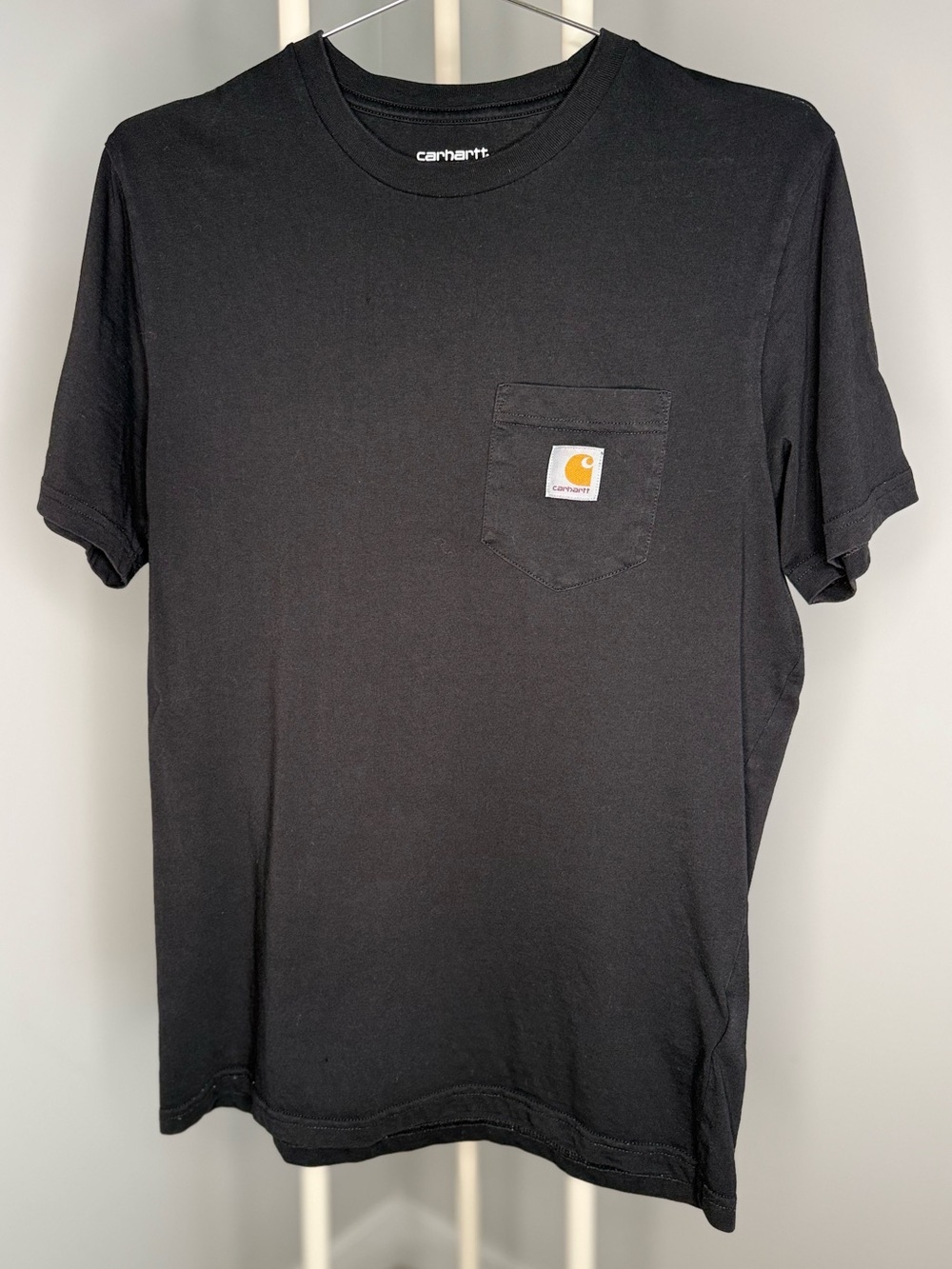 Carhartt Black Short-Sleeve Pocket Tee with Logo Patch